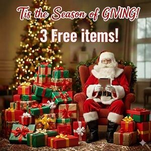 THREE FREE ITEMS with any additional purchase!! 🎁🎄🎅🏼